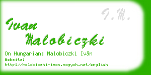 ivan malobiczki business card